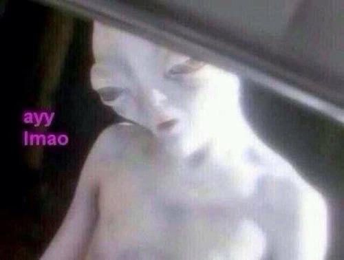 Alien looking through window