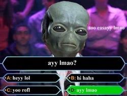 Alien at game show