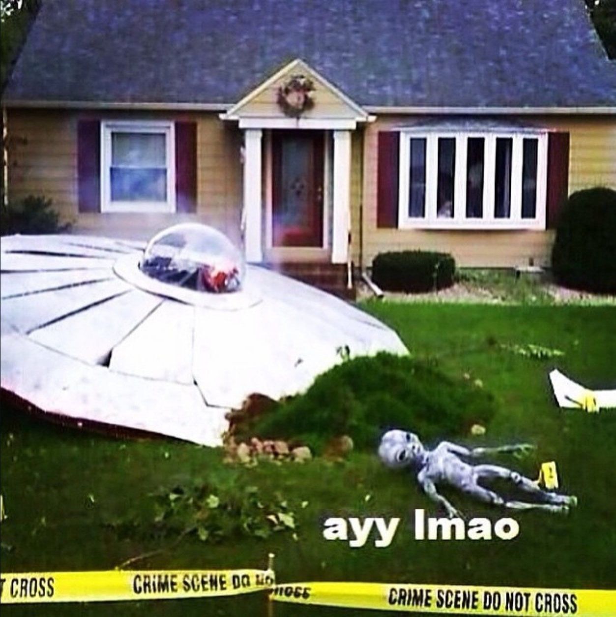 Ayy lmao crime scene meme