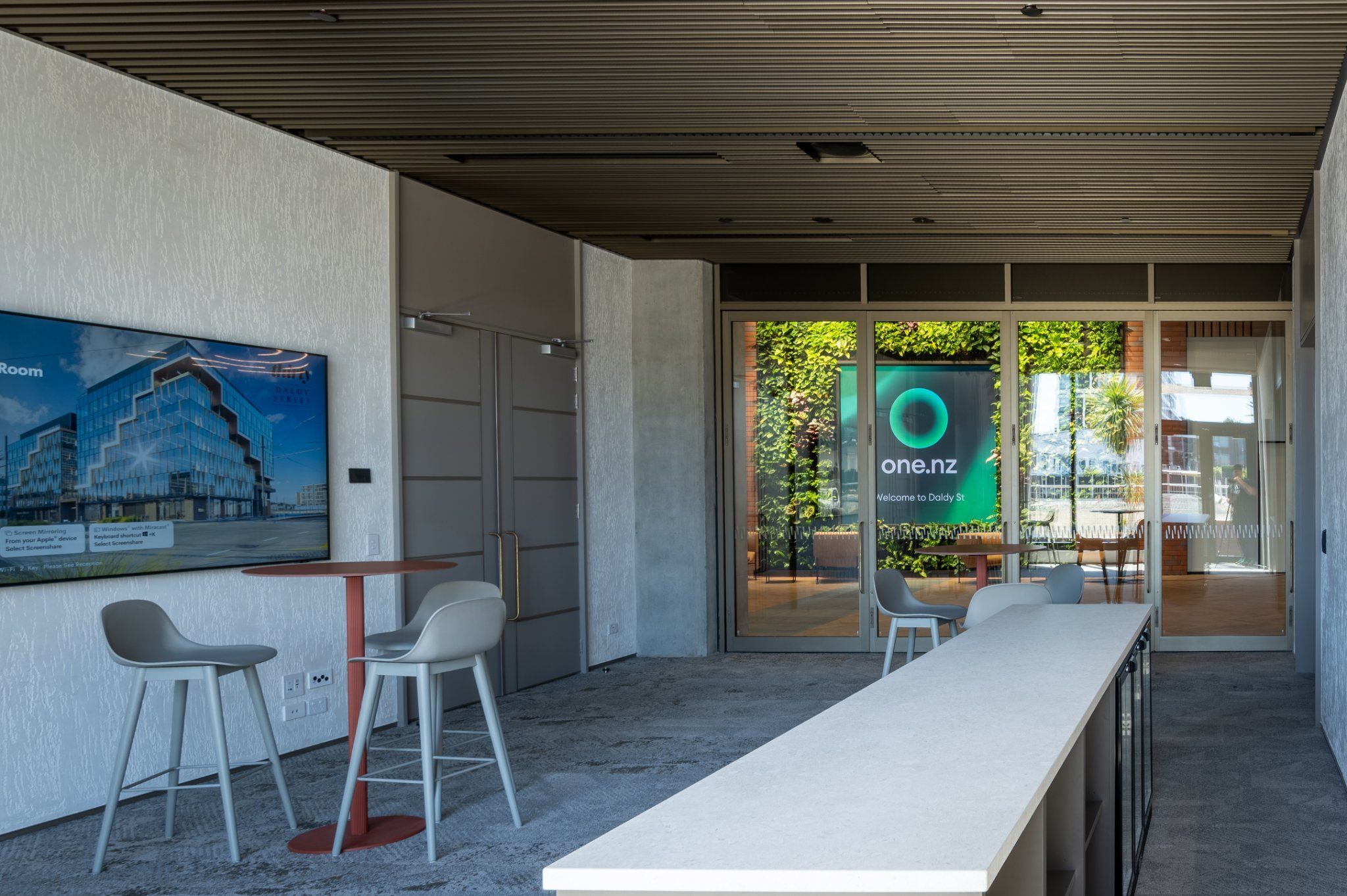 Function Room — breakout and collaboration area with AV screen