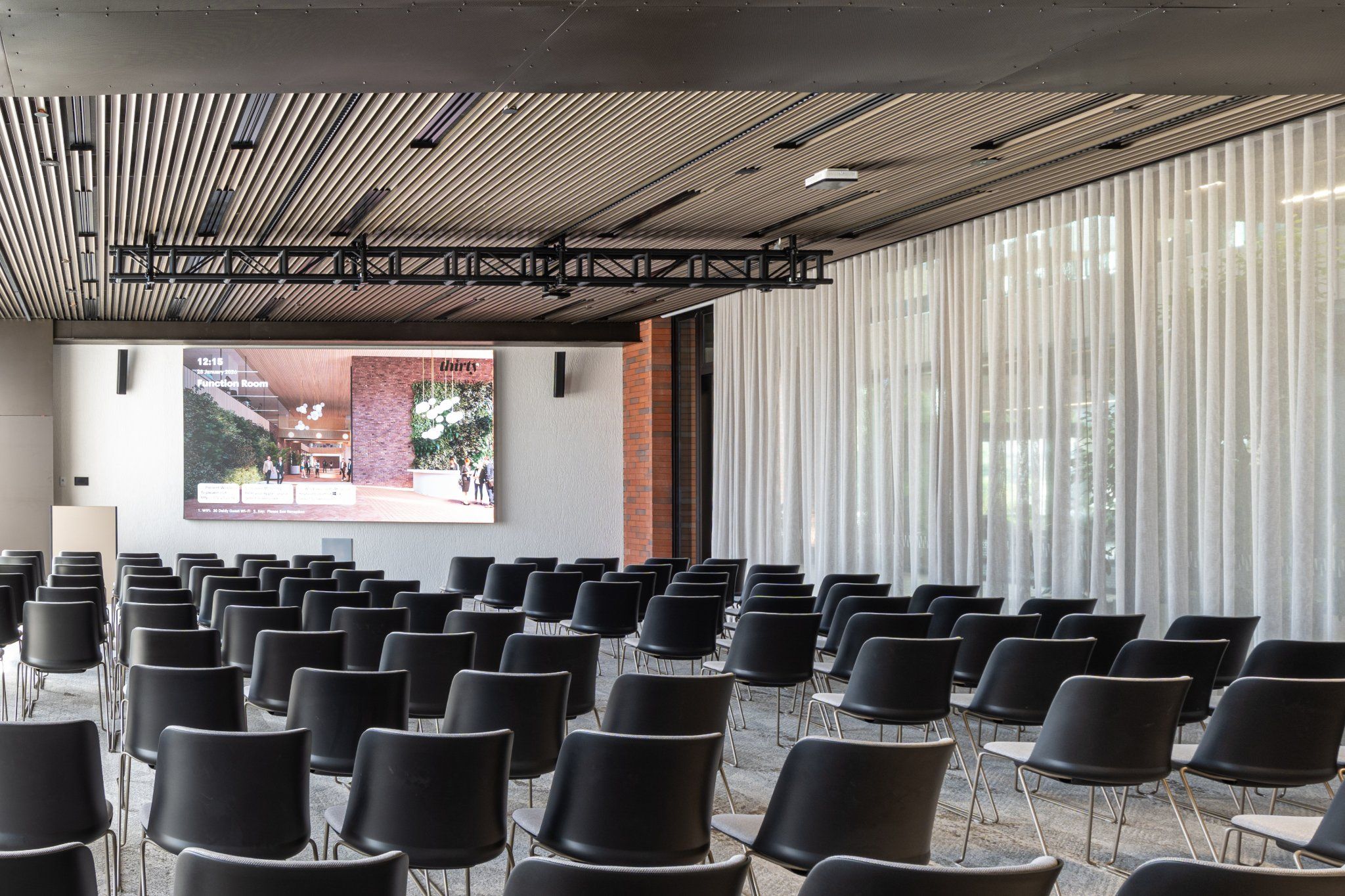Function Room — theatre seating with large projection screen