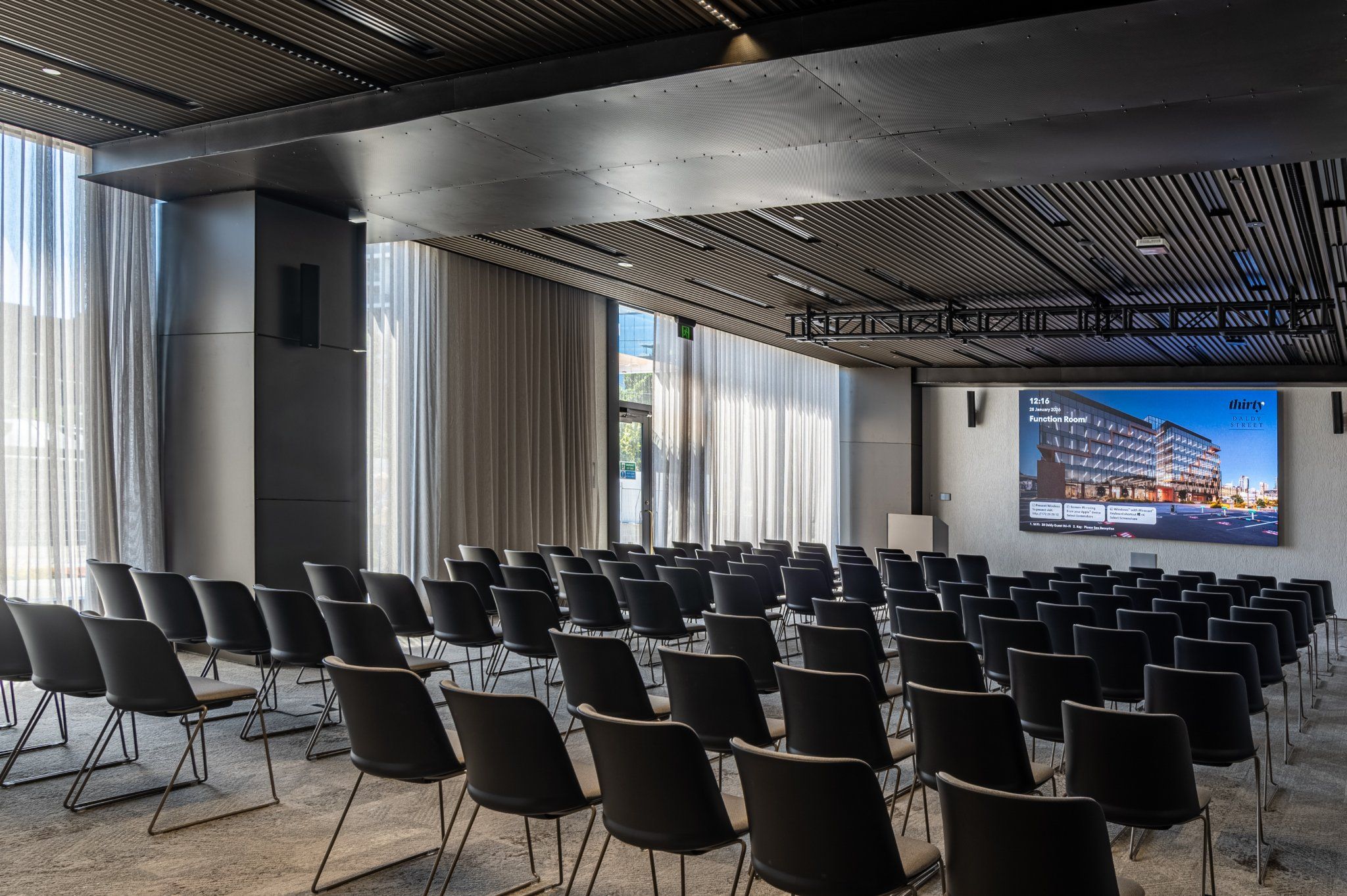 Function Room — wide angle showing full capacity and natural light