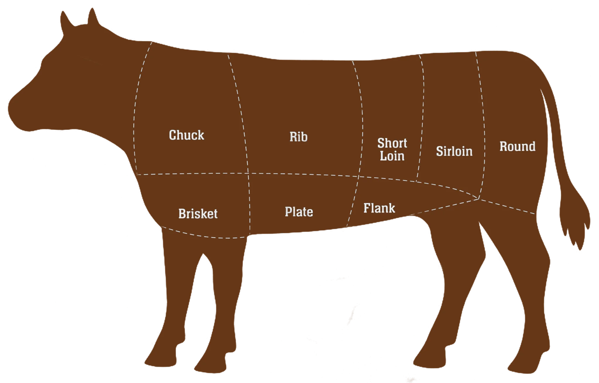 Beef cuts diagram